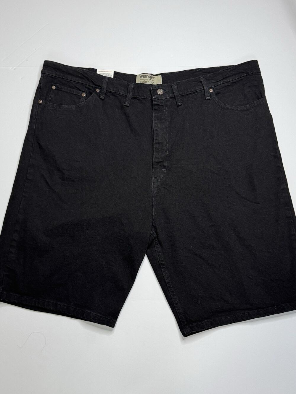 Wrangler Authentics Denim Shorts Mens 46 Black Relaxed Fit 10 Inseam Jorts